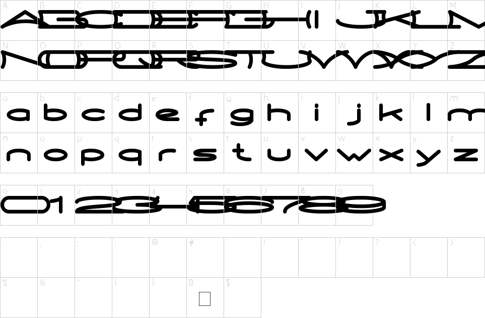 Mapa de caracteres da fonte Metro City Font | 1001 Free Fonts