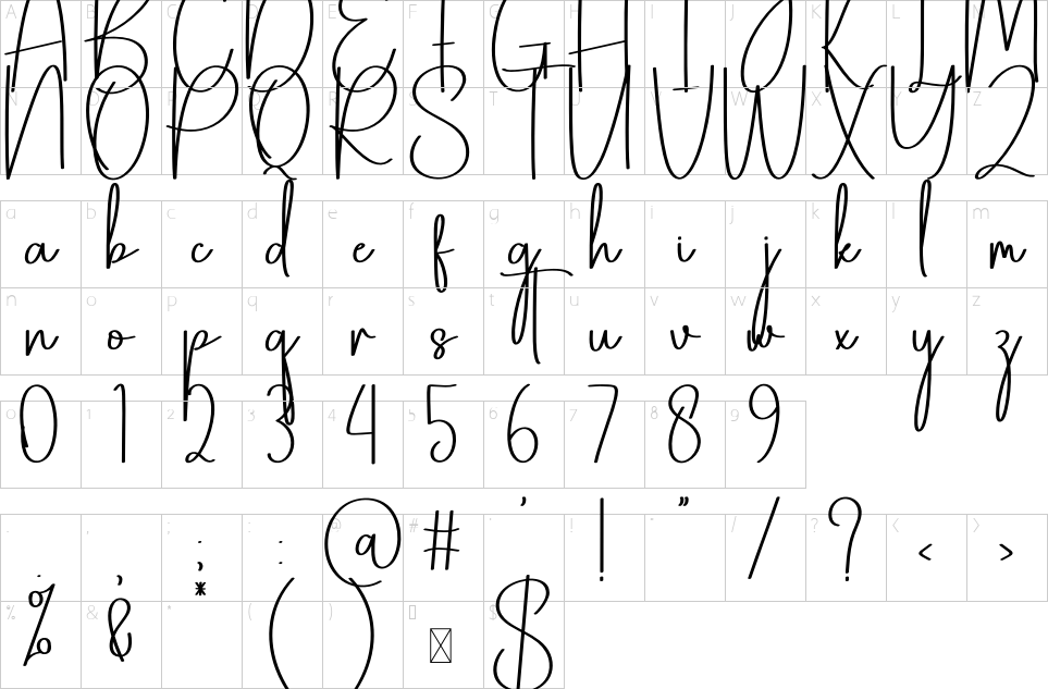 Mapa de caracteres da fonte Midjourney Font | 1001 Free Fonts