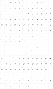 Mapa de caracteres da fonte Midnight Street