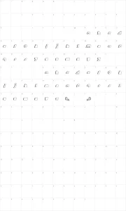Mapa de caracteres da fonte Mighty Gizmo