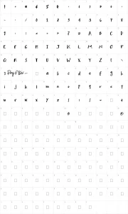 Mapa de caracteres da fonte Mighty to Save