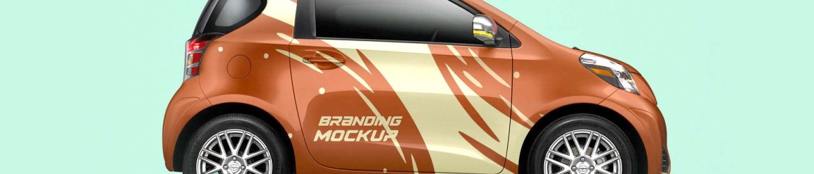Mini Electric Car Branding Mockup (PSD)