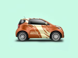Mini Electric Car Branding Mockup (PSD)