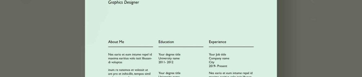 Minimal Creative Resume Template