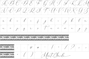 Mapa de caracteres da fonte Mint Smile Font | 1001 Free Fonts