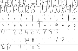 Mapa de caracteres da fonte Mistyping Font | 1001 Free Fonts