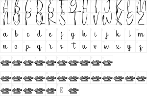 Mapa de caracteres da fonte Mix Match Font | 1001 Free Fonts