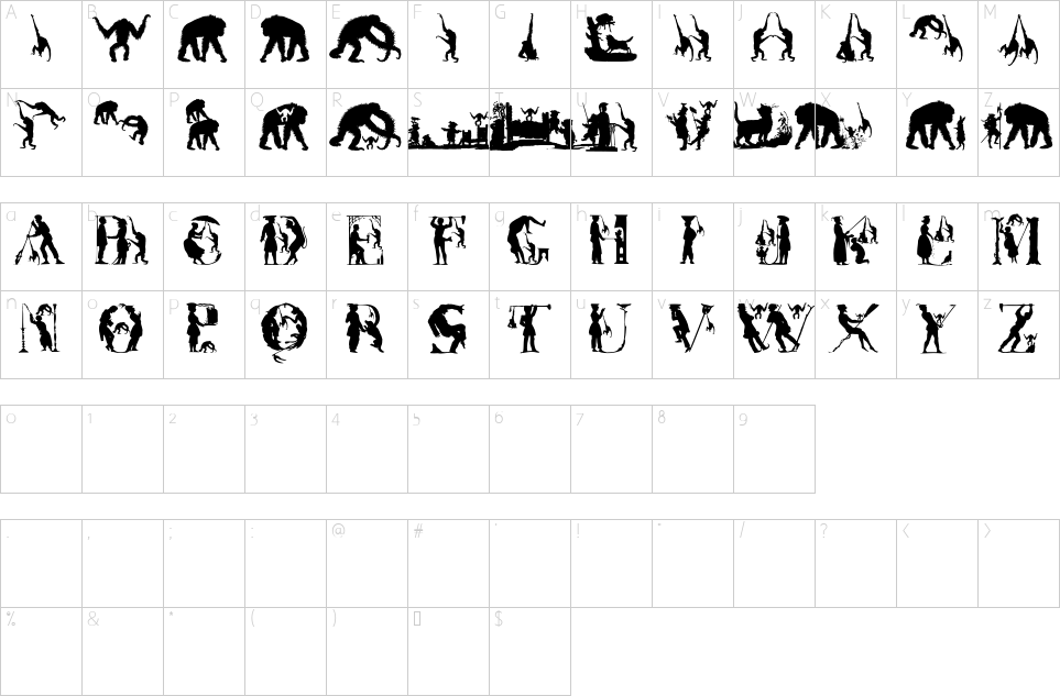 Mapa de caracteres da fonte MK Apish Font | 1001 Free Fonts