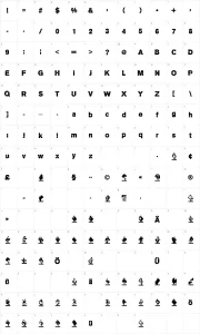 Mapa de caracteres da fonte MK Stencil Sans Black
