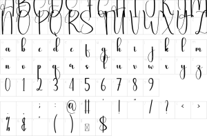 Mapa de caracteres da fonte Mockup Font | 1001 Free Fonts
