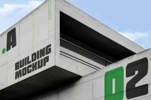 Modern Concrete Building Mockup