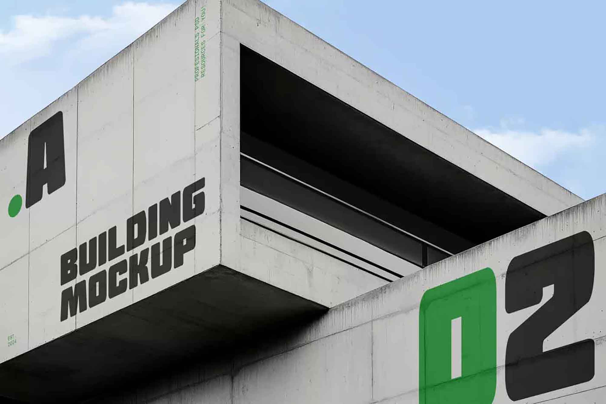 Modern Concrete Building Mockup