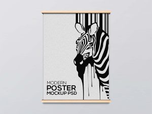 Modern Poster Frame Mockup (PSD)