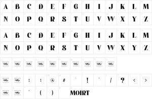 Mapa de caracteres da fonte Moirt Font | 1001 Free Fonts