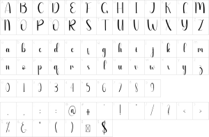 Mapa de caracteres da fonte Monday Font | 1001 Free Fonts