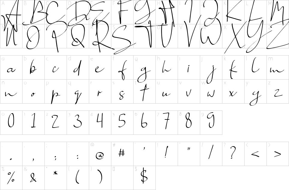 Mapa de caracteres da fonte Mongoill Font | 1001 Free Fonts