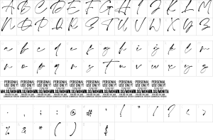 Mapa de caracteres da fonte Monita Signature Font | 1001 Free Fonts