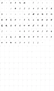 Mapa de caracteres da fonte Mono Madness