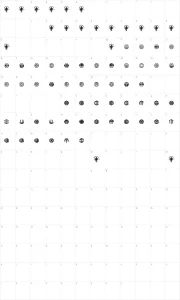 Mapa de caracteres da fonte Monogramos
