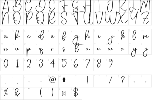 Mapa de caracteres da fonte Monologue Font | 1001 Free Fonts