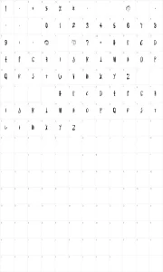 Mapa de caracteres da fonte Monsterchild