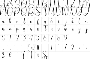 Mapa de caracteres da fonte Montage Signature Font | 1001 Free Fonts