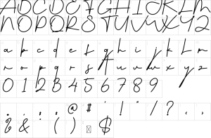Mapa de caracteres da fonte Montana Font | 1001 Free Fonts