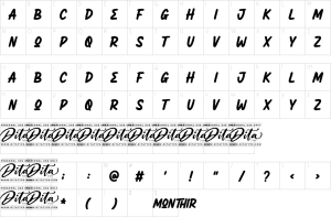 Mapa de caracteres da fonte Monthir Font | 1001 Free Fonts