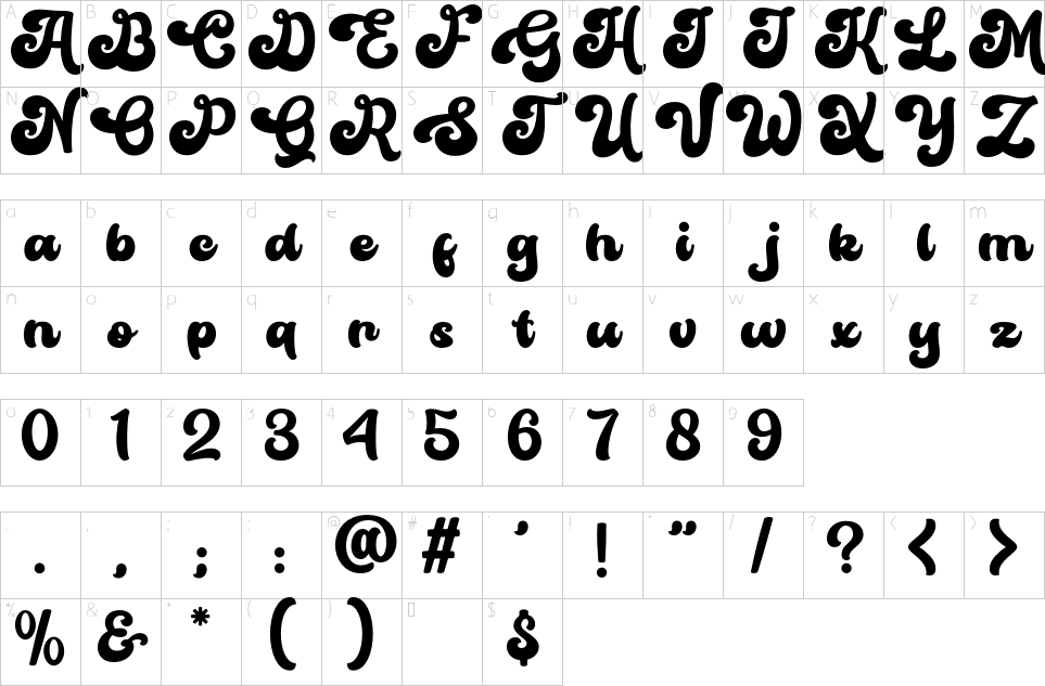 Mapa de caracteres da fonte Monthstage Font | 1001 Free Fonts
