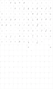 Mapa de caracteres da fonte Moody Boys
