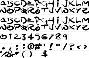 Mapa de caracteres da fonte Moomoo Font | 1001 Free Fonts