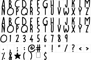 Mapa de caracteres da fonte Moonlight Font | 1001 Free Fonts