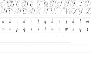Mapa de caracteres da fonte Morgalino Font | 1001 Free Fonts