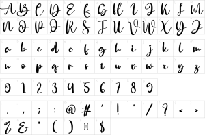 Mapa de caracteres da fonte Morning Font | 1001 Free Fonts