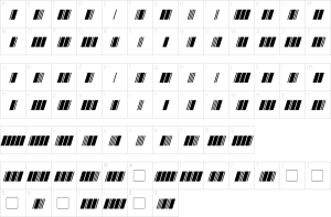 Mapa de caracteres da fonte Morse Tech Font | 1001 Free Fonts