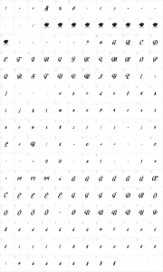 Mapa de caracteres da fonte Motion Picture
