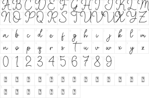 Mapa de caracteres da fonte Mountline Font | 1001 Free Fonts