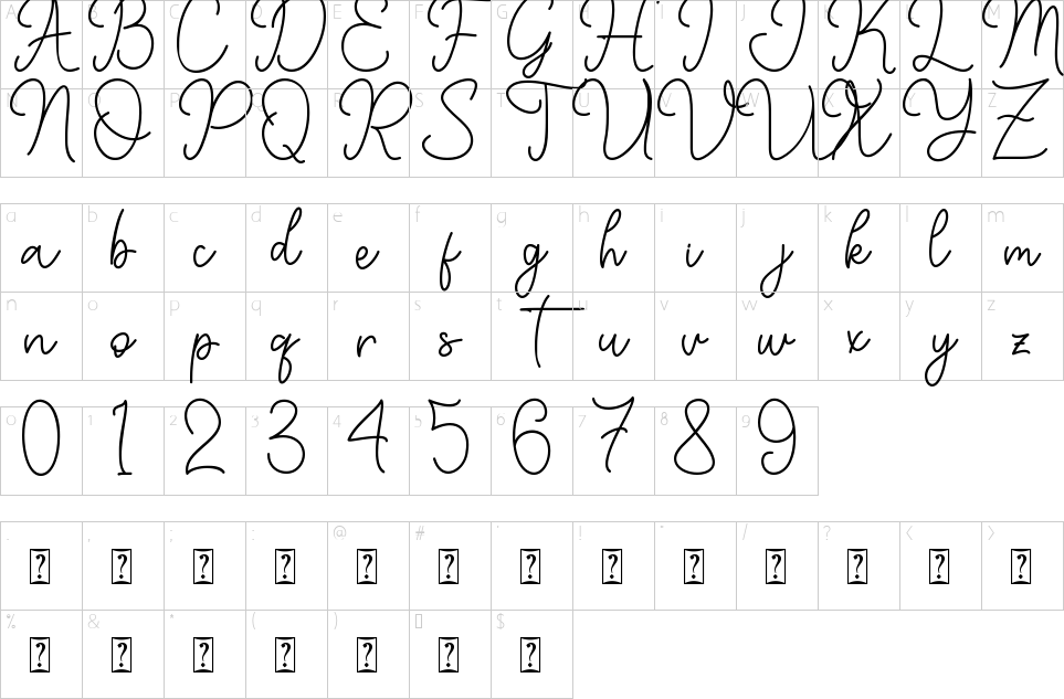 Mapa de caracteres da fonte Mountline Font | 1001 Free Fonts