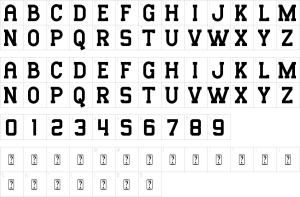 Mapa de caracteres da fonte Mousony Font | 1001 Free Fonts