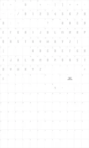 Mapa de caracteres da fonte Movie Star