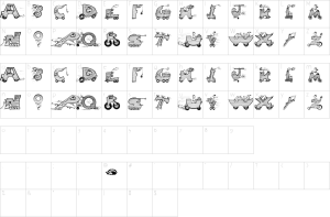 Mapa de caracteres da fonte Moving Letters Font | 1001 Free Fonts