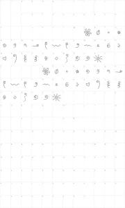 Mapa de caracteres da fonte MTF Chunkiedoodle