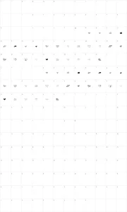 Mapa de caracteres da fonte MTF Heart Doodle