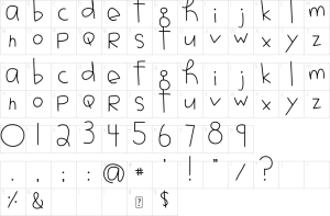 Mapa de caracteres da fonte MTF Jotted Font | 1001 Free Fonts