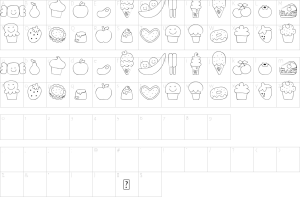 Mapa de caracteres da fonte MTF Sweet Dings Font | 1001 Free Fonts