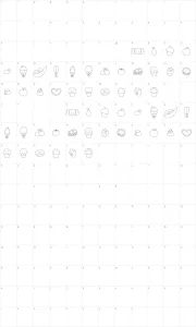 Mapa de caracteres da fonte MTF Sweet Dings