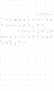 Mapa de caracteres da fonte MTF Sweet Nature Dings