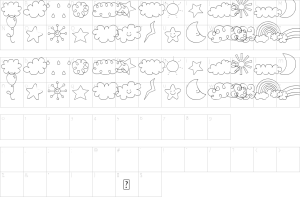 Mapa de caracteres da fonte MTF Sweet Sky Dings Font | 1001 Free Fonts