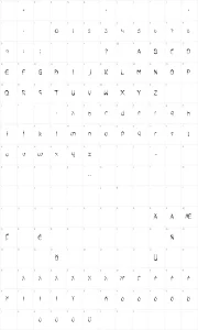 Mapa de caracteres da fonte Mucha Like
