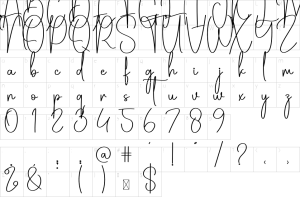Mapa de caracteres da fonte Mugshots Font | 1001 Free Fonts